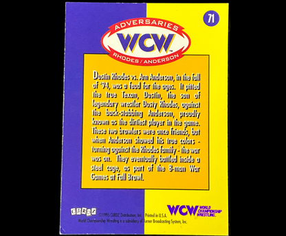 Dustin Rhodes vs Arn Anderson WCW Adversaries # 71 Hulk Hogan Signed Trading Card