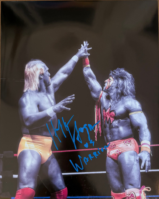 Hulk Hogan autographed And Ultimate Warrior 16 x 20 Poster