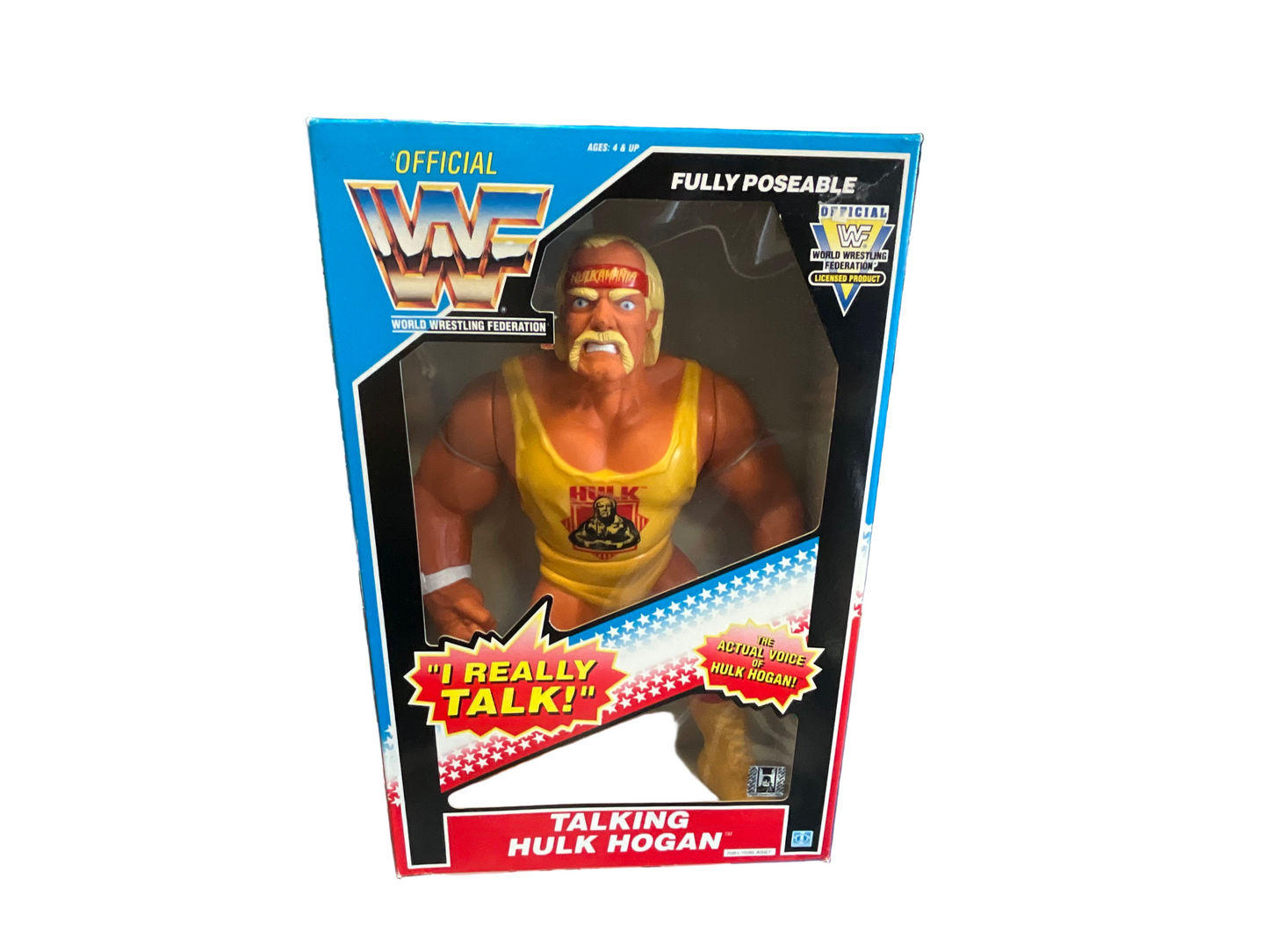 WWF Talking Hulk Hogan Fully Poseable Action Figure 1990 Hasbro