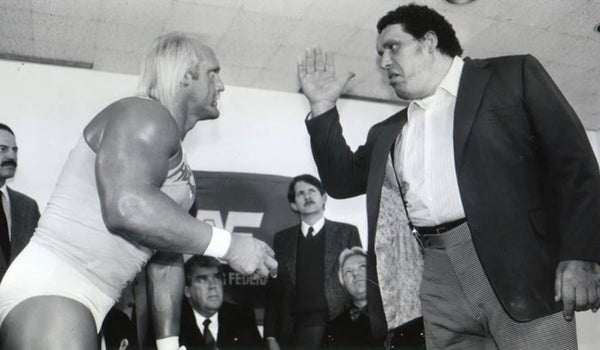 Black & White Hulk Hogan And Andre The Giant Hand 18x24 Unsigned Poster