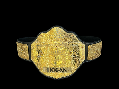 Hulk Hogan Autographed 24kt full leather Big Gold Title belt