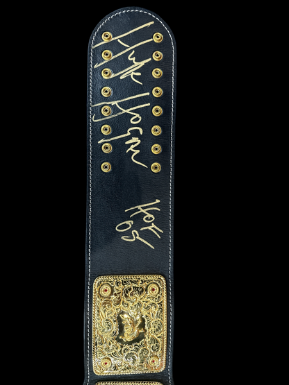 Hulk Hogan Autographed 24kt full leather Big Gold Title belt