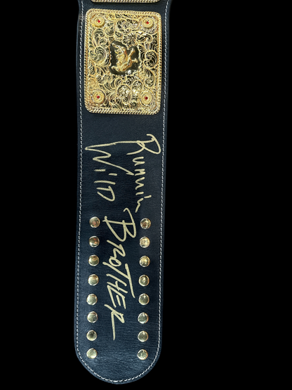 Hulk Hogan Autographed 24kt full leather Big Gold Title belt