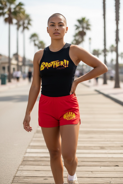 Women's Red Hulkamania Gym Shorts