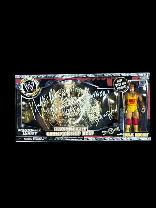 Hulk Hogan Signed WWE Classic Superstars Figure & Belt