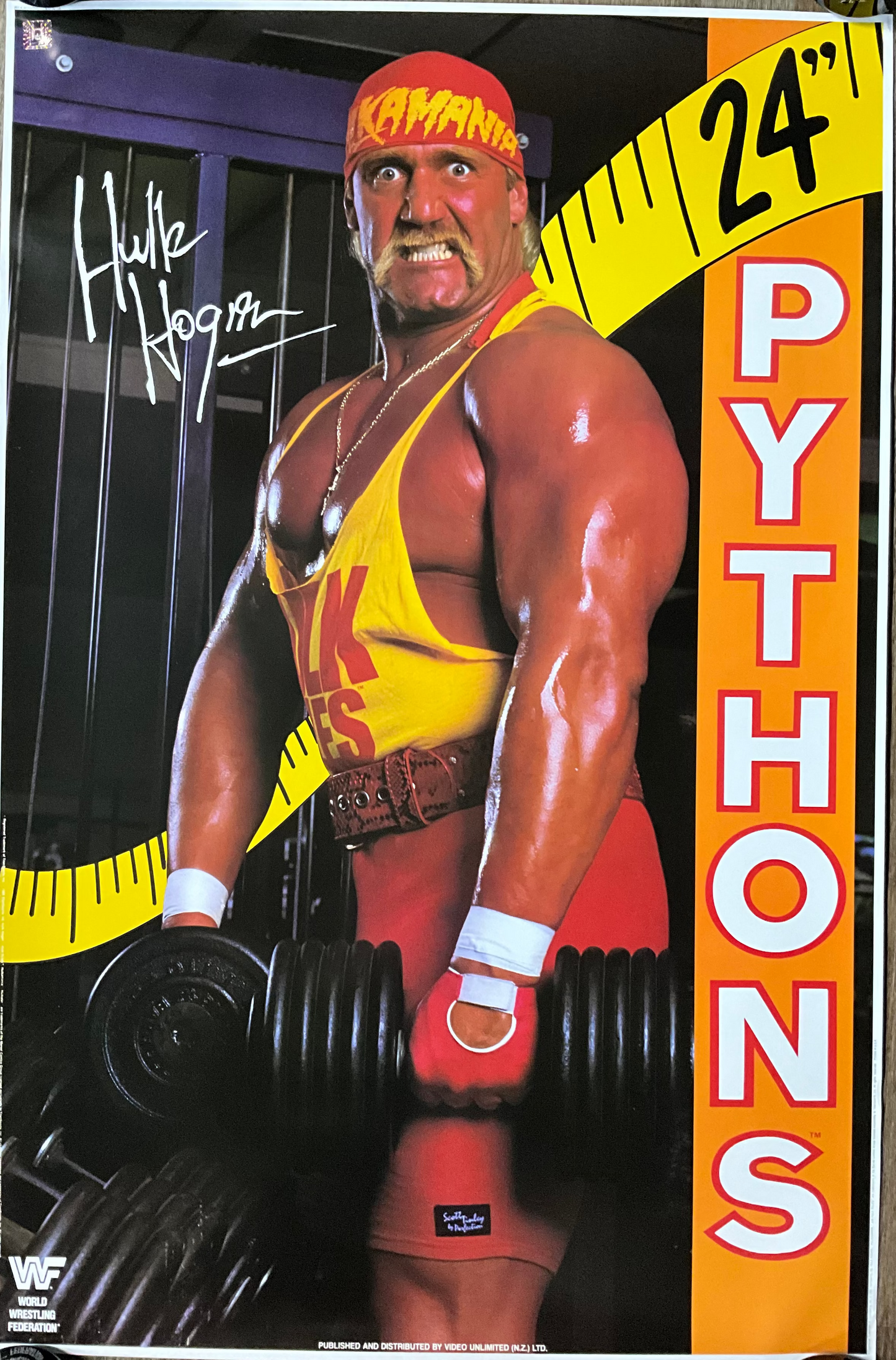 24" Pythons Original WWF 23x35 Unsigned Poster