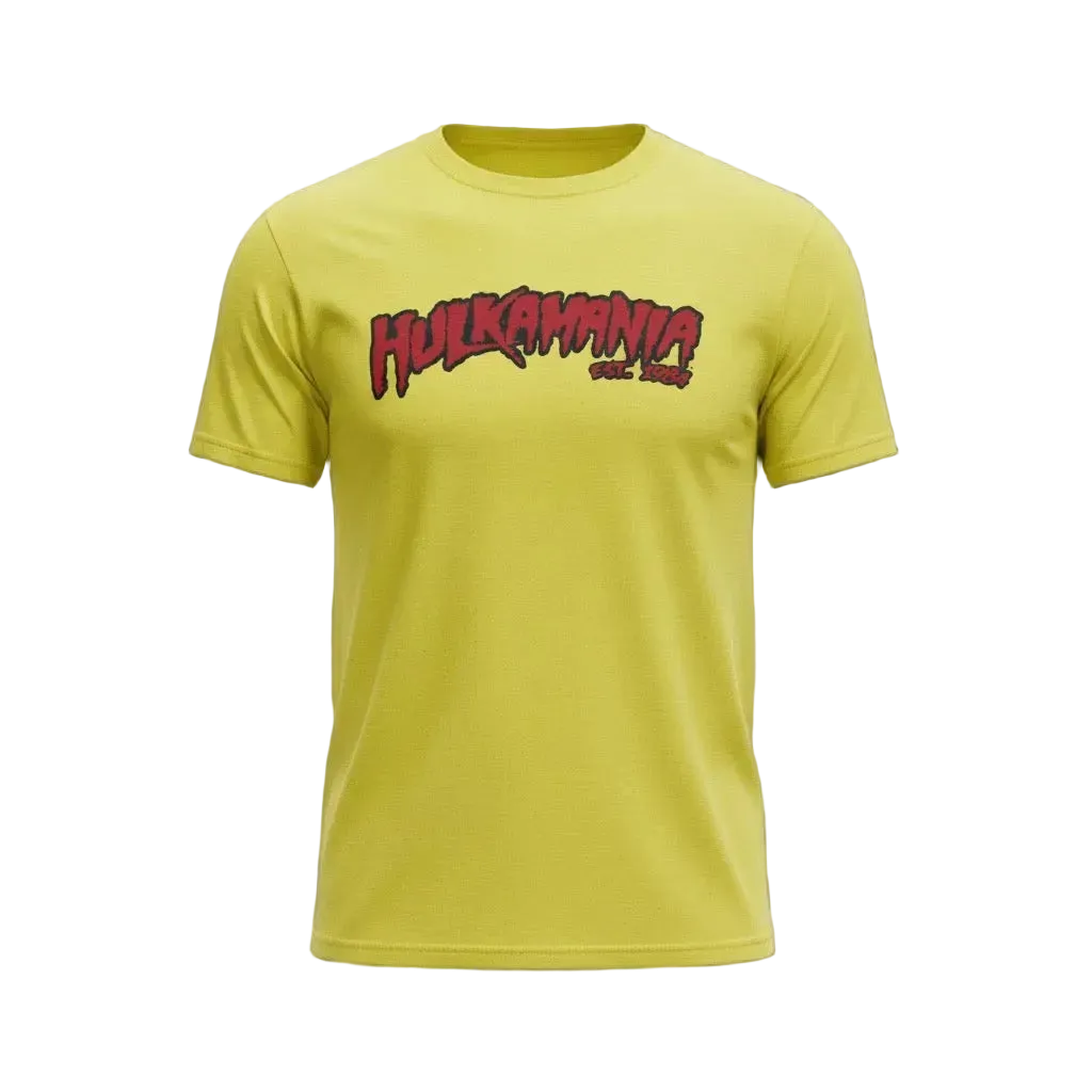 Yellow Hulkamania Adult T-Shirt