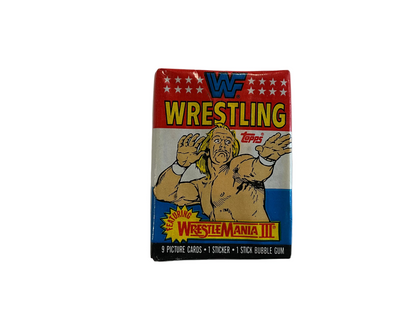1987 Topps WWF Wrestling Wrestle Mania III  Pack of 9 cards