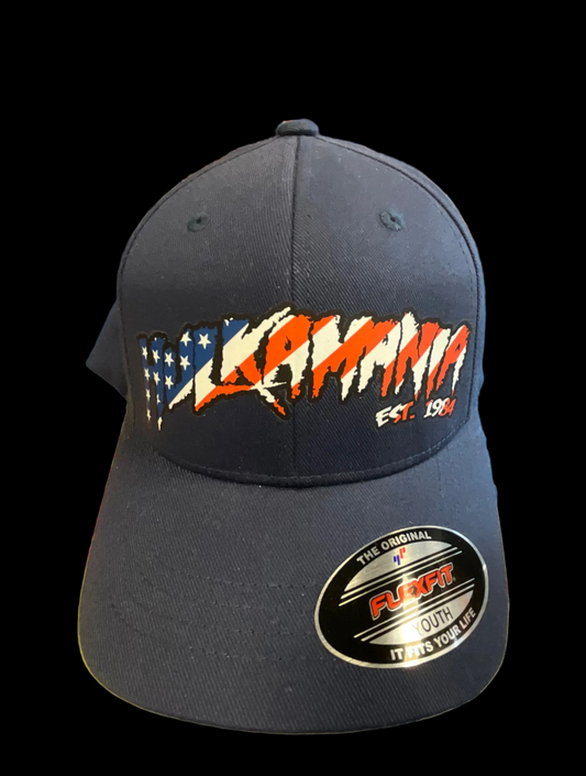 Youth Navy Hulkamania Flag Flexfit Hat