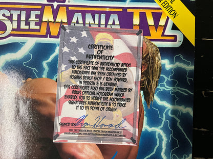 WF Wrestlemania IV Signed Program with Certificate Excellent Condition