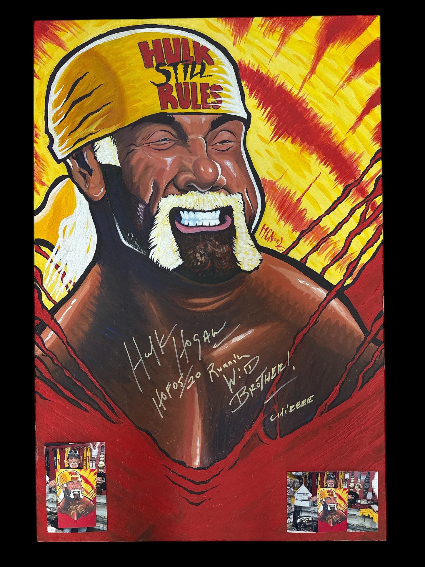 Hulk Hogan Signed Canvas 24x38