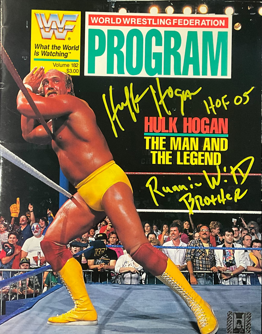 WF World Wrestling Federation Program Hulk Hogan The Man and The Legend Magazine Signed .
