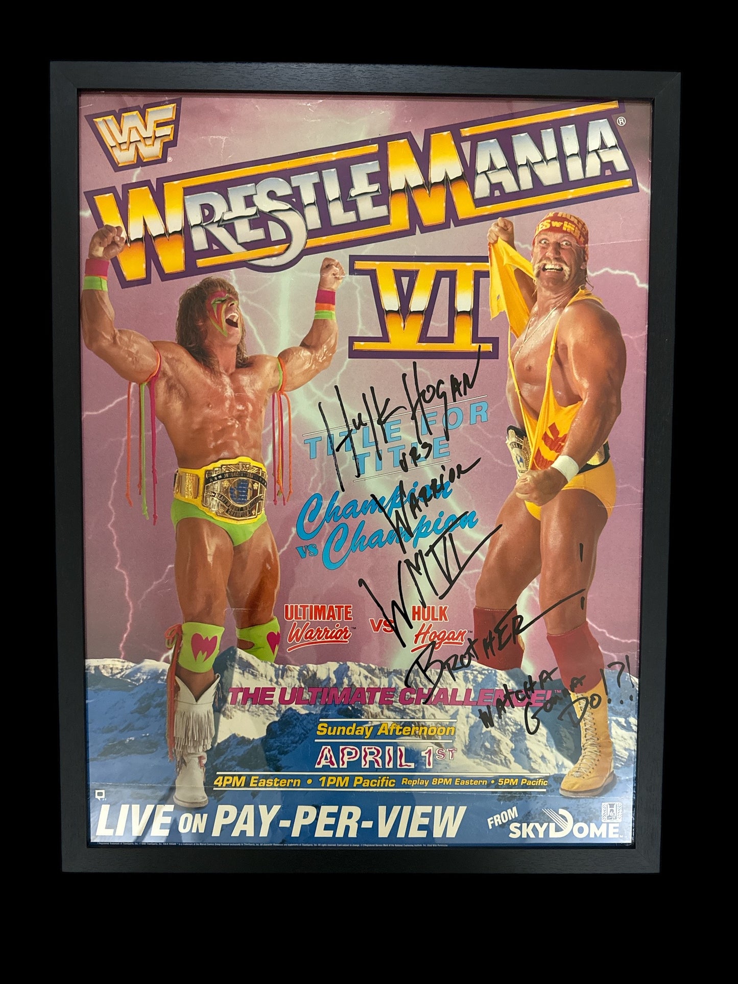 Signed Original Wrestlemania IV Poster