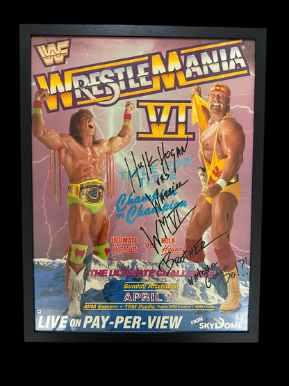 Signed Original Wrestlemania IV Poster