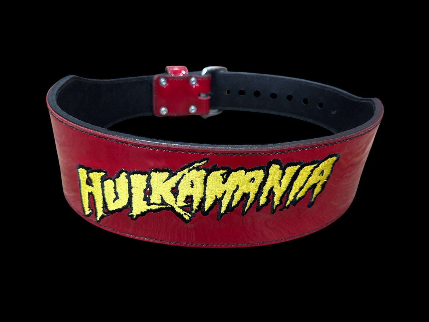 Limited Edition Hulk Hogan “Hulkamania” Cardillo Weightlifting Belt- Red Vinyl Finish- Wrestling Collectible