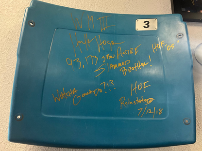 Hulk Hogan Signed Wrestlemania III Pontiac Silverdome Seat #3