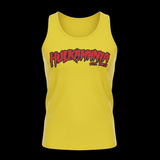 Mens Yellow Hulkamania Tank Top