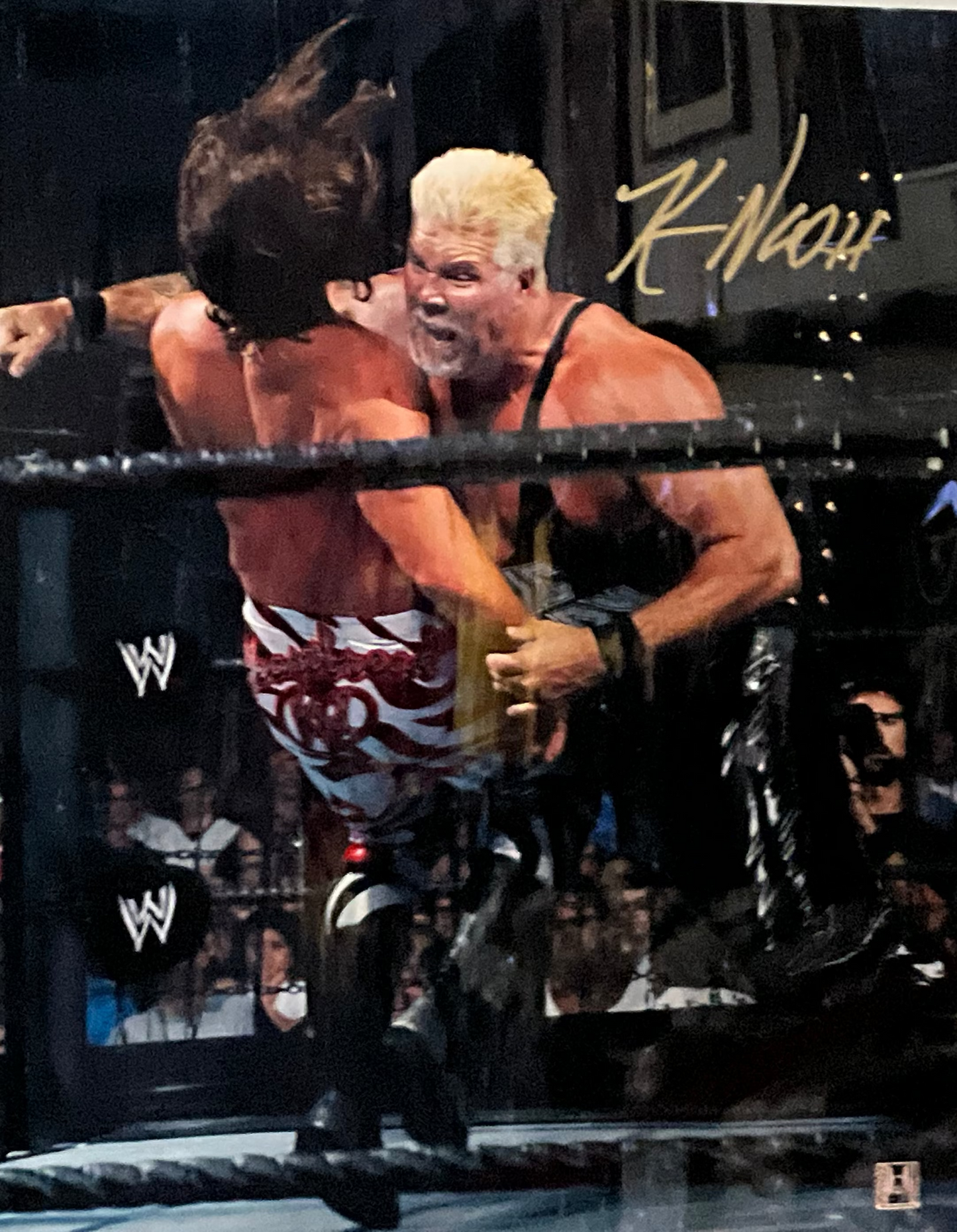 Kevin Nash Signed Sean Michaels Close Line Metal Frame 16x20