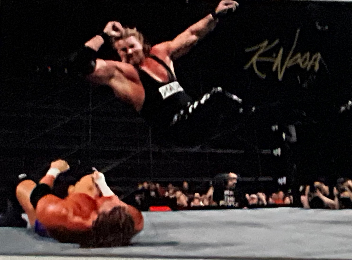 Kevin Nash Signed Elbow Drop Triple H Metal Frame 16x20