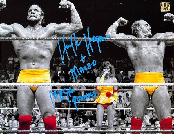 Mega Powers Hulk Macho & Elizabeth Autographed 11x14