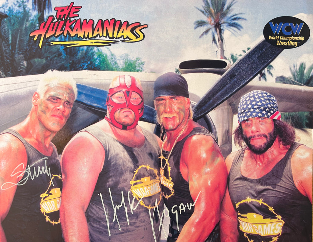 Hulkamaniacs War Games Hulk & Sting Autographed 16x20 Poster