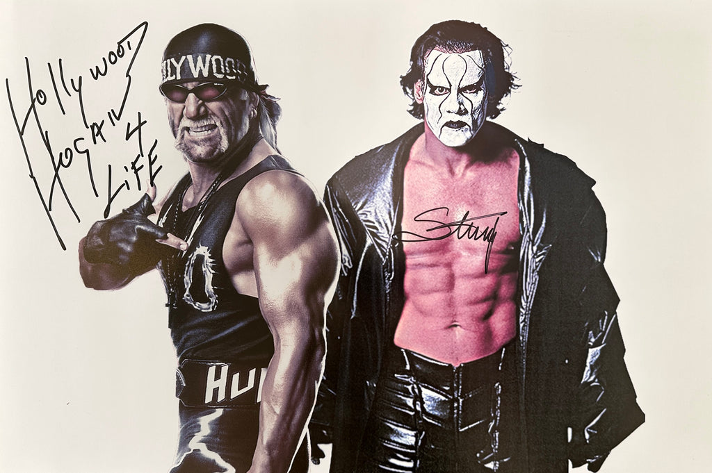 Hulk Hogan and Sting Autographed 16x24 Poster