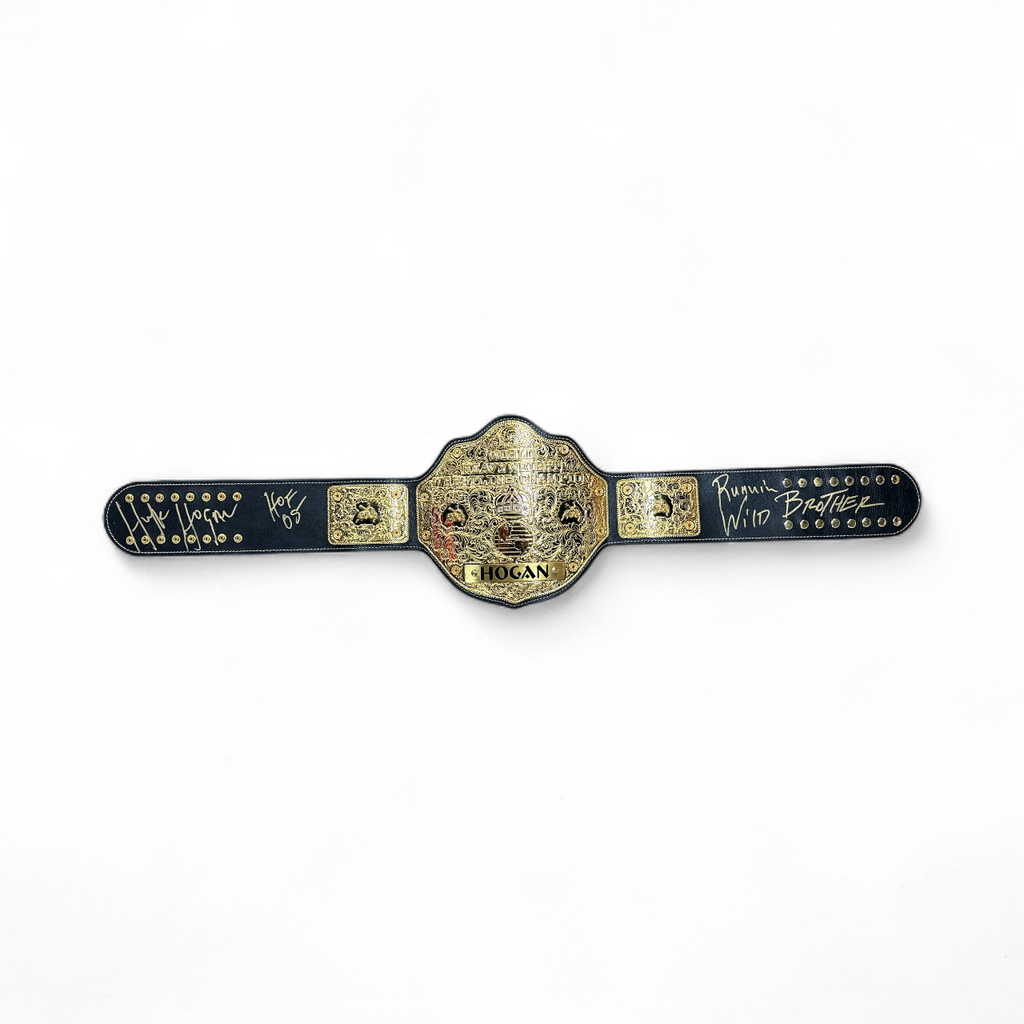 Hulk Hogan Autographed 24kt full leather Big Gold Title belt