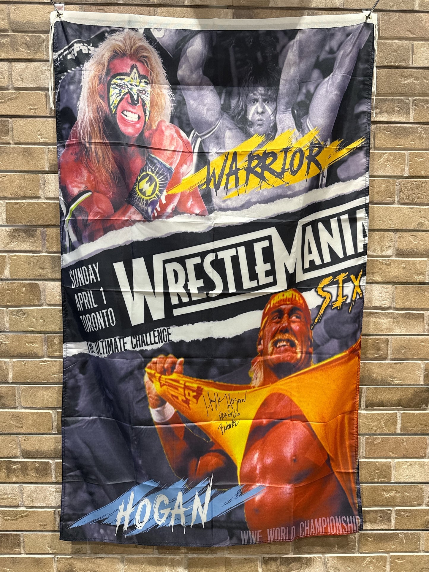 WrestleMania 6 Flag Signed