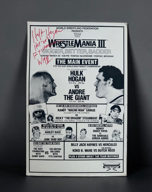WrestleMania III Original Poster Signed