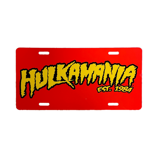 Red Hulkamania License Plate