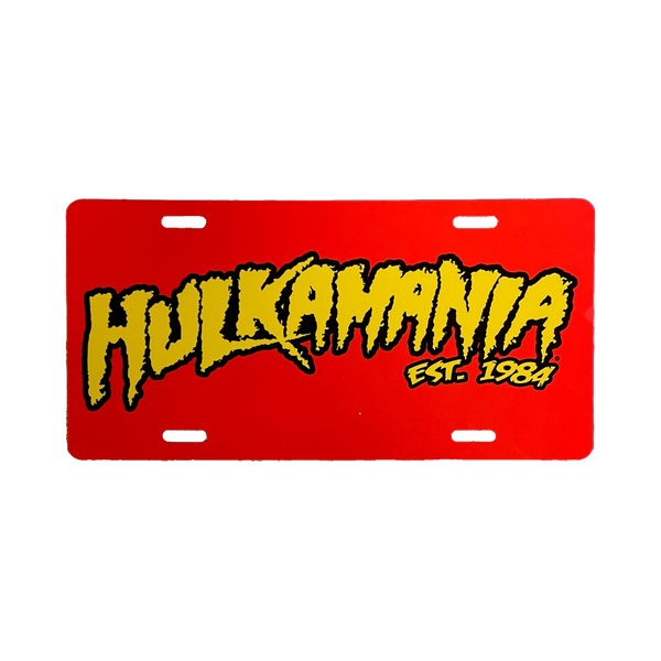 Red Hulkamania License Plate