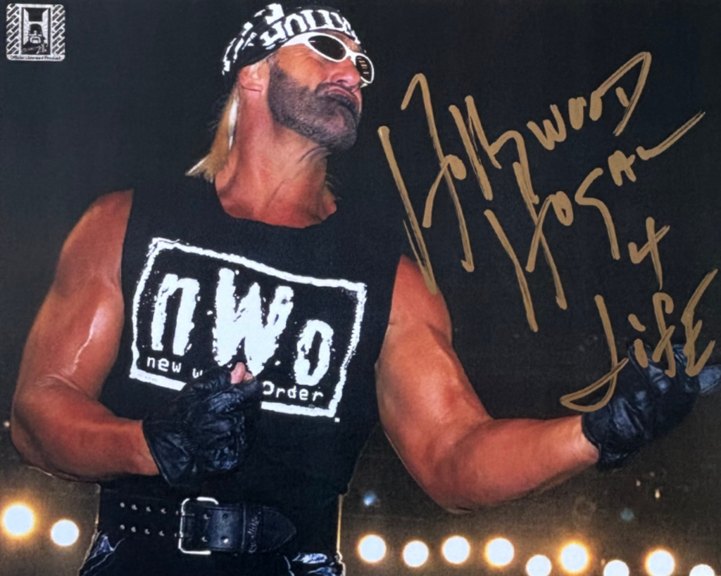 nWo "Hollywood" Hulk Hogan Air Guitar Autographed 8x10