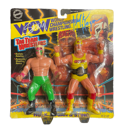 Autographed WCW Tag-Team Wrestlers "Hollywood" Hulk Hogan & Sting 2-Pk Action Figure Set