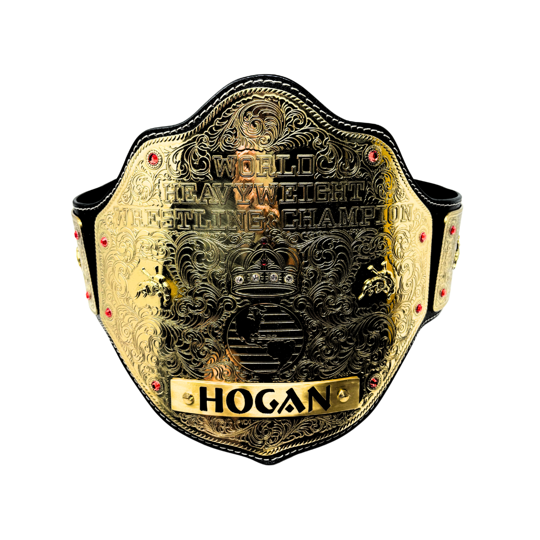 Brass Big Gold Full Leather UNSIGNED Replica Title Belt