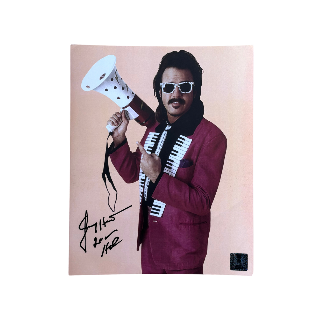 Jimmy Hart Red Megaphone Autographed 8x10 Photo