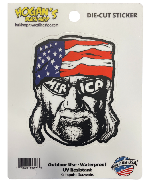 Hollywood Hulk Hogan Merica Die-Cut Sticker