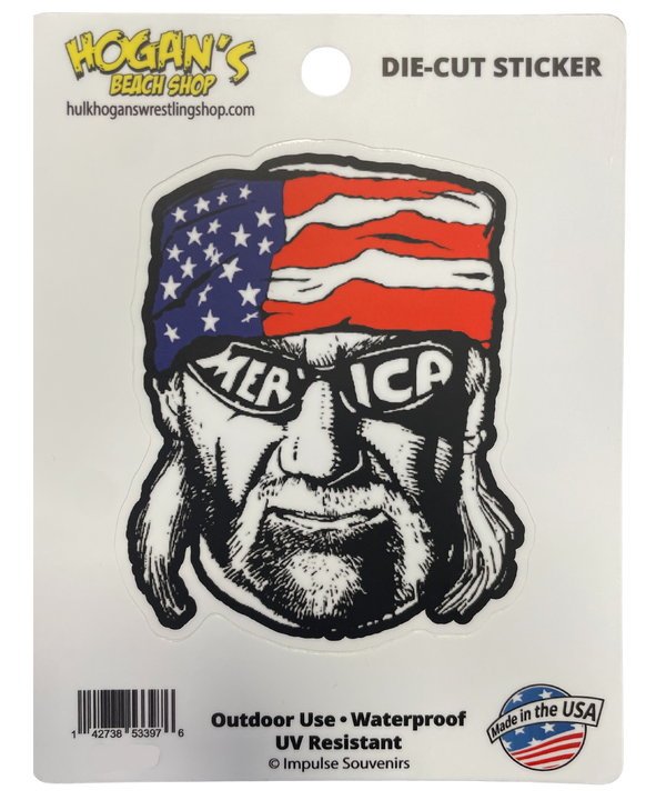 Hollywood Hulk Hogan Merica Die-Cut Sticker