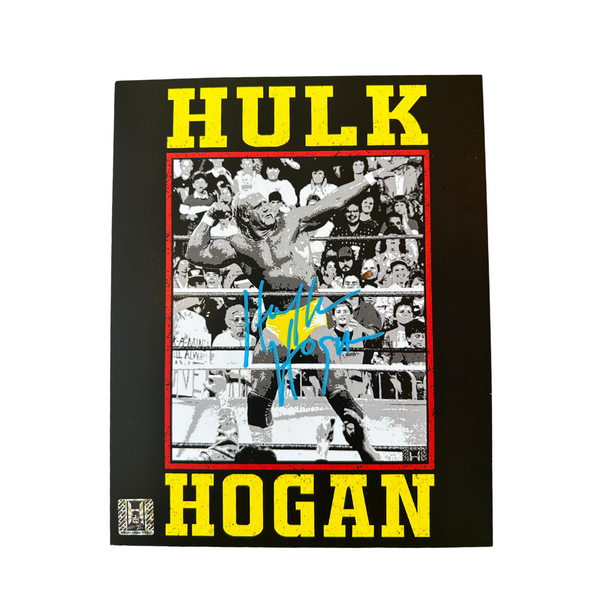 Yellow Hulk Hogan Snapshot Autographed 16x20 Poster