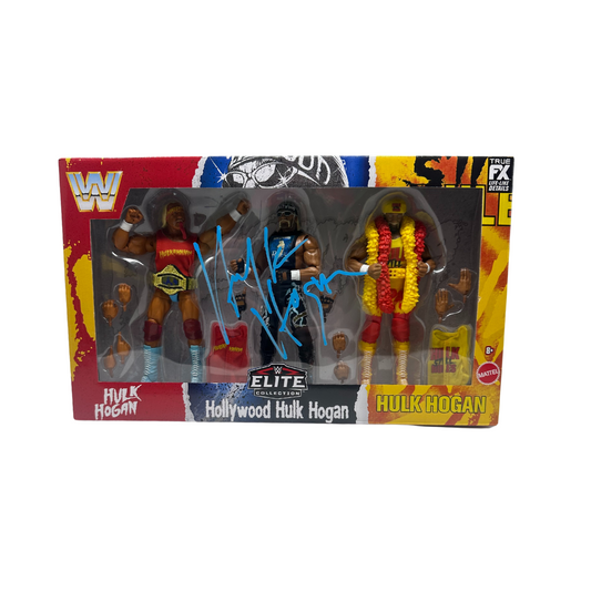 Signed WWE Elite Collection Hulkamania 40th Anniversary Action Figure Set 3pk Signed ONE Time