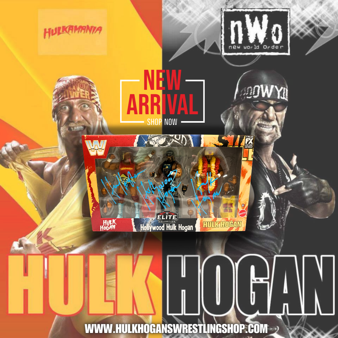 Signed WWE Elite Collection Hulkamania 40th Anniversary Action Figure Set 3pk Signed THREE Times