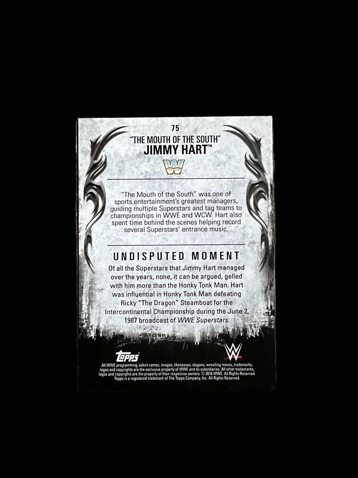 Topps Mouth of the South Jimmy Hart Signed Trading Card #75