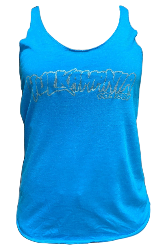 Womens Blue Hulkamania Outline Tank Top