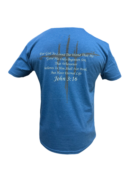 Blue John 3:16 Adult T-Shirt