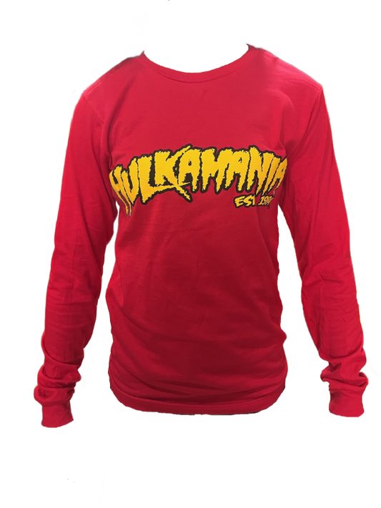 Red Hulkamania Adult Longsleeve T-Shirt