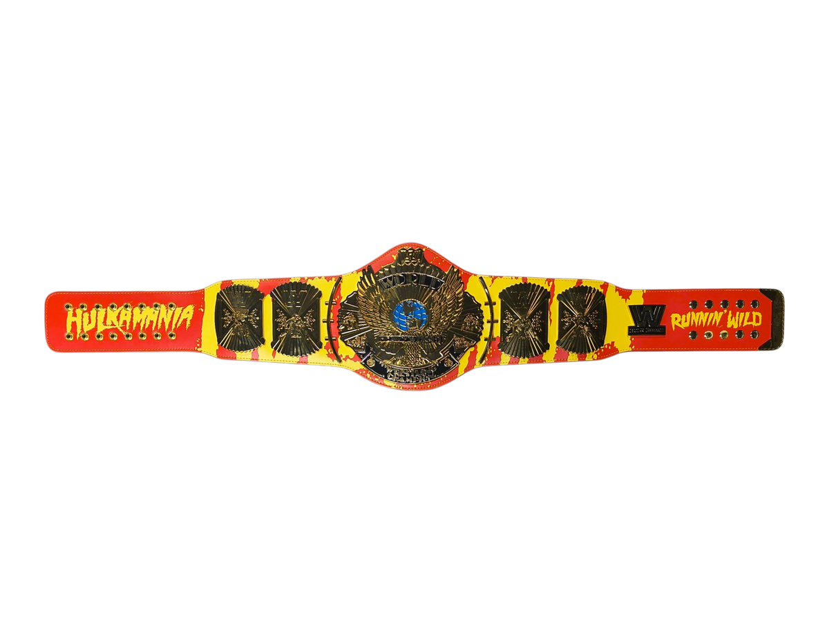 Signed Custom Red and Yellow Winged Eagle Replica Title Belt