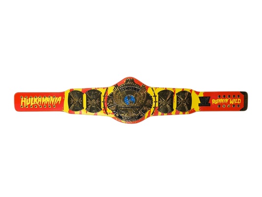 Signed Custom Red and Yellow Winged Eagle Replica Title Belt