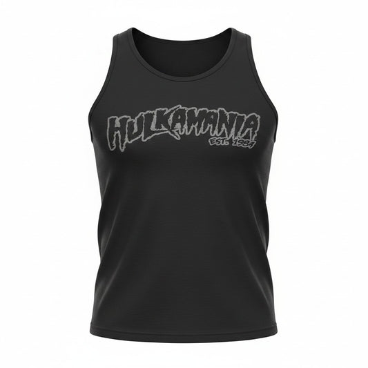 Mens Black Hulkamania Reflective Tank Top