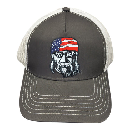 Gray/White Hollywood Hulk Hogan Merica Trucker Hat