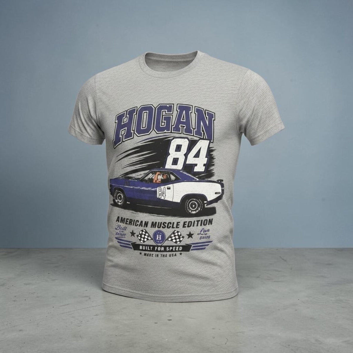 Gray Hogan 84 American Muscle Edition Adult T-Shirt