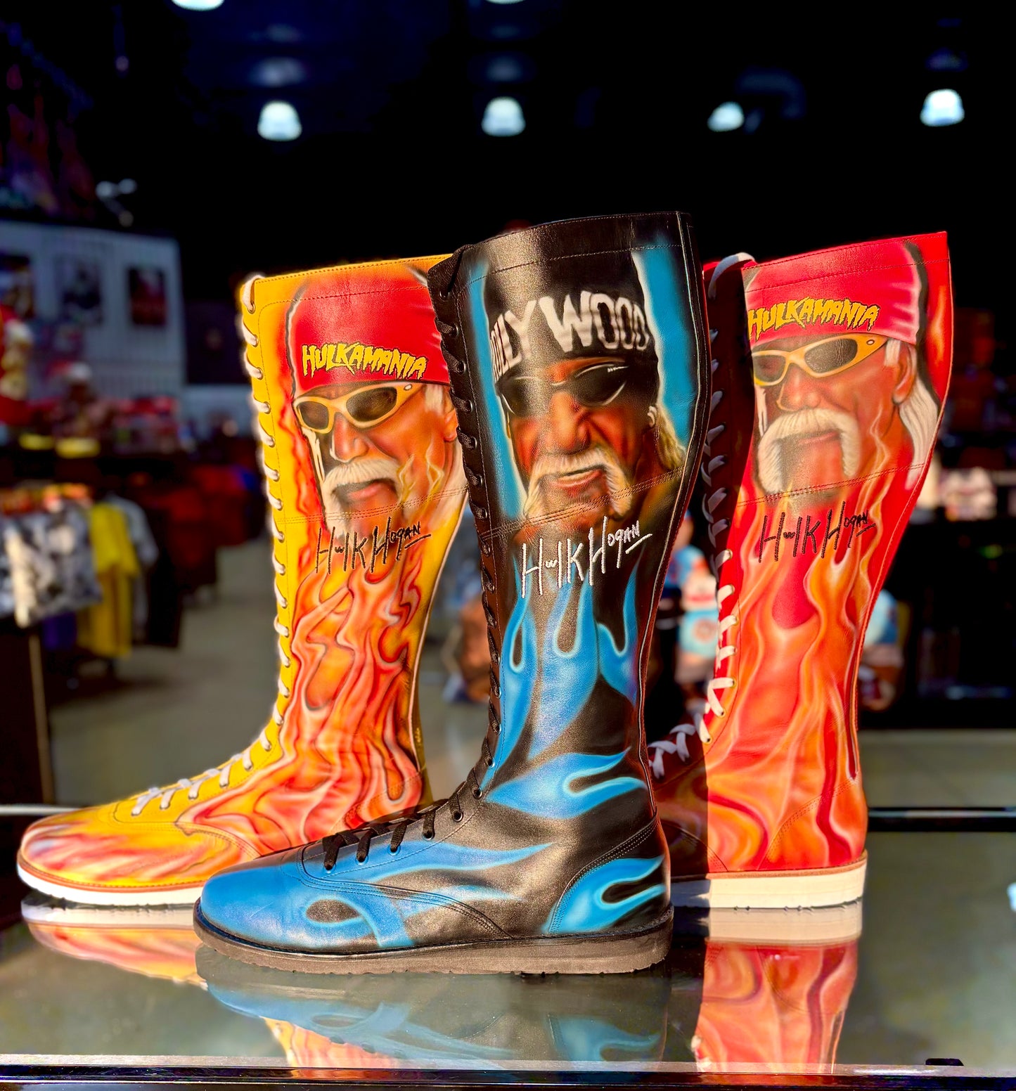 Custom Airbrushed Embroidered Wrestling Boot